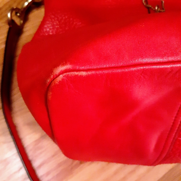 Coach Hadley Luxe Leather Bag Red Coach OS - Picture 3 of 9